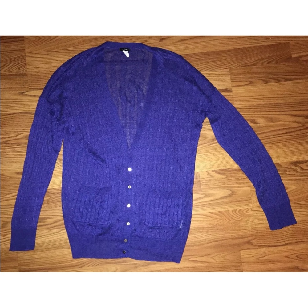Ladies J. Crew  100% Linen Cardigan. Sz L